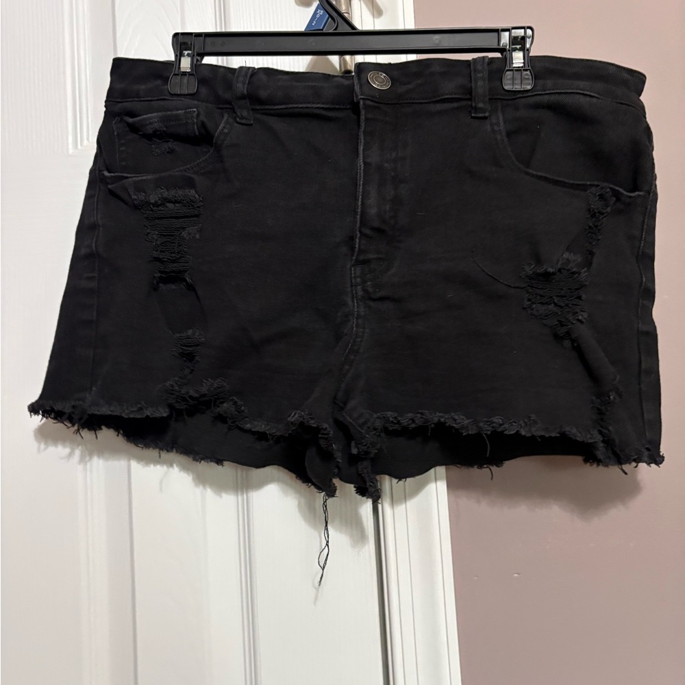 SO Black Distressed Jean Shorts